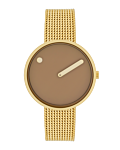 34 mm / Cappuccino Brown dial / Matt gold mesh band