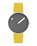 34 mm / Thunder Grey dial / Canary Yellow leather strap