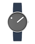 34 mm / Thunder Grey urskive / Midnight Blue læderrem