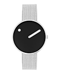 34 mm / Black dial / Matt steel mesh band