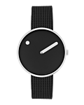 34 mm / Black dial / Matt black mesh band