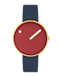 Cinnamon Red urskive / Midnight Blue læderrem