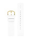 ホワイトレザー ストラップ、20mm、ゴールドバックル 