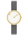 30 mm / White dial / Thunder Grey leather strap