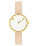 30 mm / White dial / Nude Pink leather strap