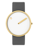 40 mm / hvid urskive / Thunder Grey læderrem