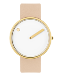 40 mm / Hvid urskive / Nude Pink læderrem