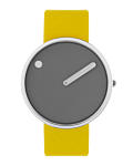 40 mm / Thunder Grey dial / Canary Yellow leather strap