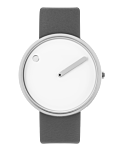 40 mm / hvid urskive / Thunder Grey læderrem