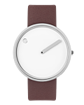40 mm / hvid urskive / læderrem i brun rosé