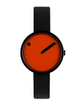 Orange dial / Black silicone strap 