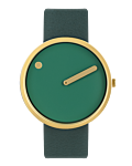 40 mm / støvet grøn urskive / græsgrøn læderrem