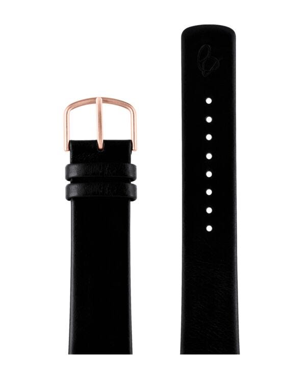 BLACK LEATHER STRAP 20 MM / 40 MM WATCH