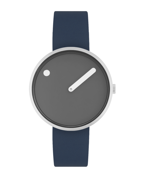 34 mm / Thunder Grey dial / Midnight Blue leather strap