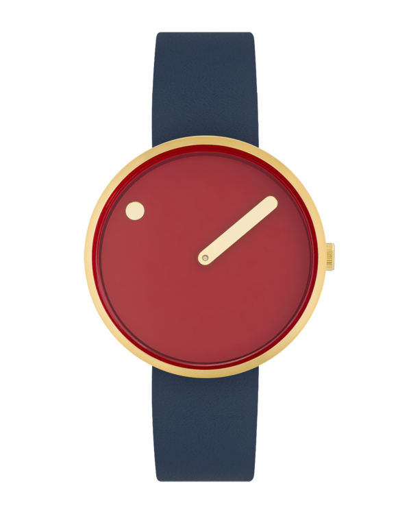 Cinnamon Red dial / Midnight Blue leather strap