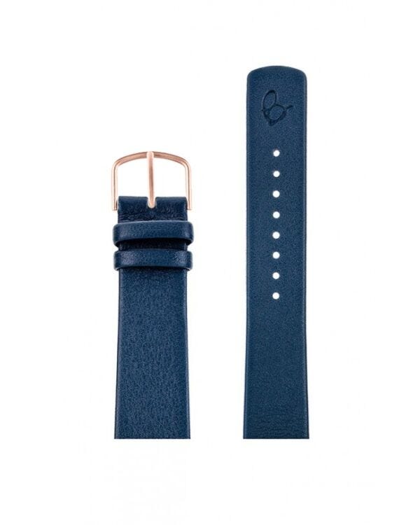 Navy blue leather strap 20 mm