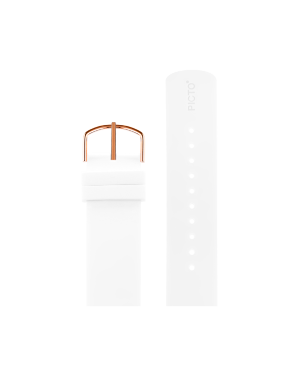 White silicone strap 20 mm