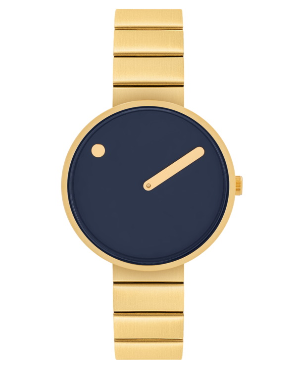 34mm / Midnight Blue dial / Brushed Gold Bracelet