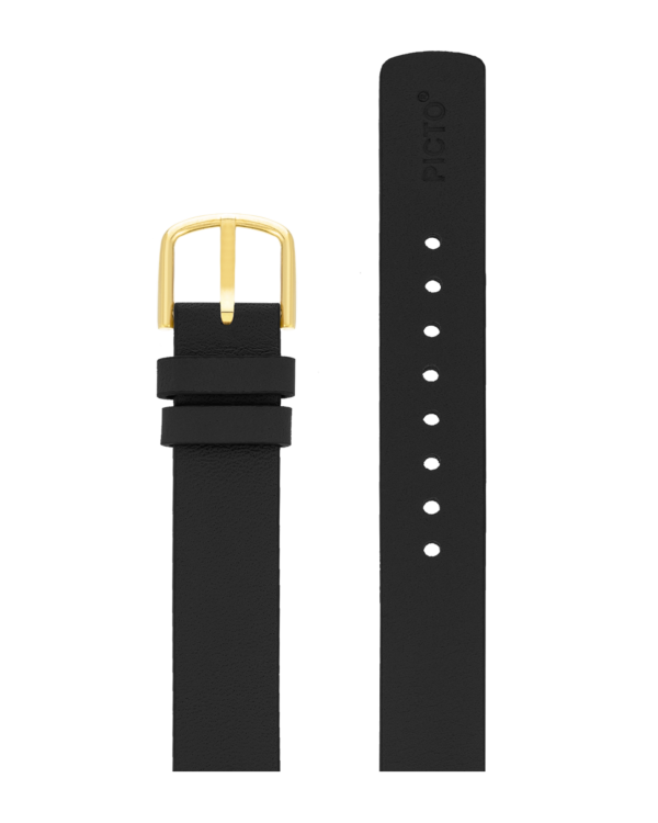 BLACK LEATHER STRAP 14 MM