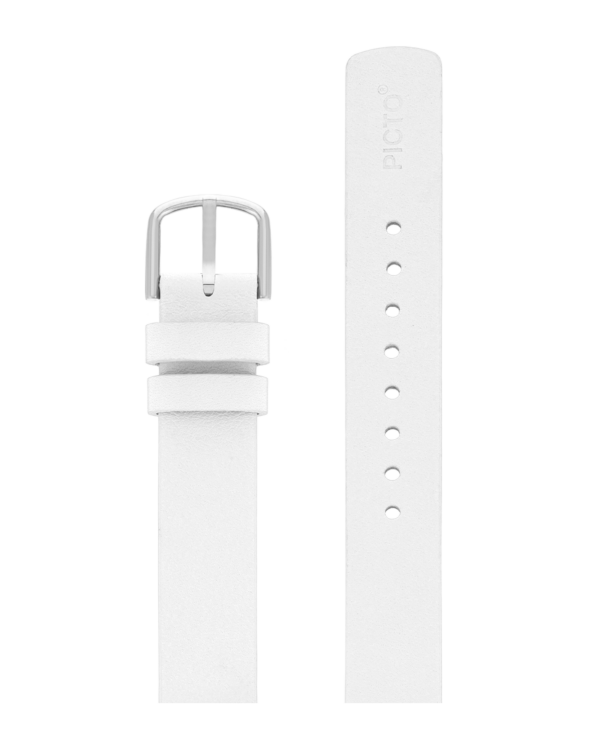 WHITE LEATHER STRAP 14 MM