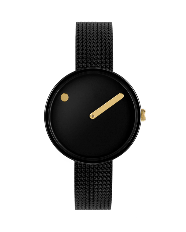 Black dial / Matt black mesh band