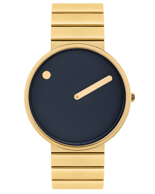 40mm / Midnight Blue dial / Brushed Gold Bracelet