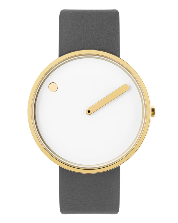 40 mm / White dial / Thunder Grey leather strap