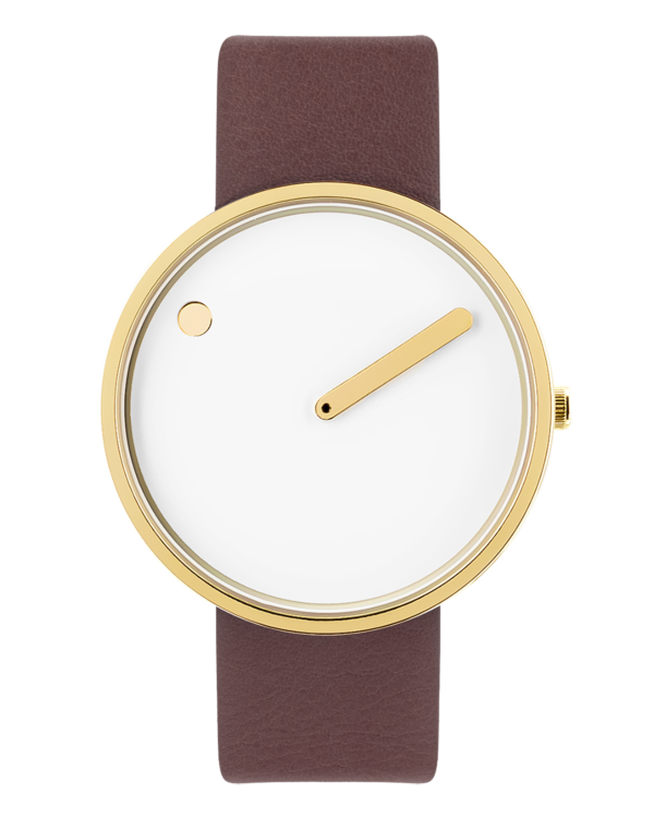 40 mm / White dial / Brown Rose leather strap