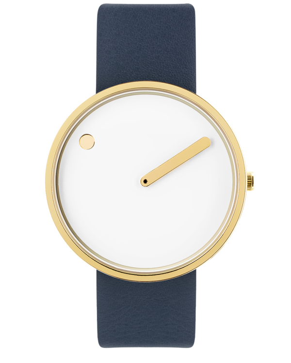 40 mm / White dial / Midnight Blue leather strap