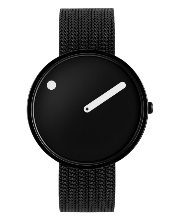 Black dial / Matt black mesh band