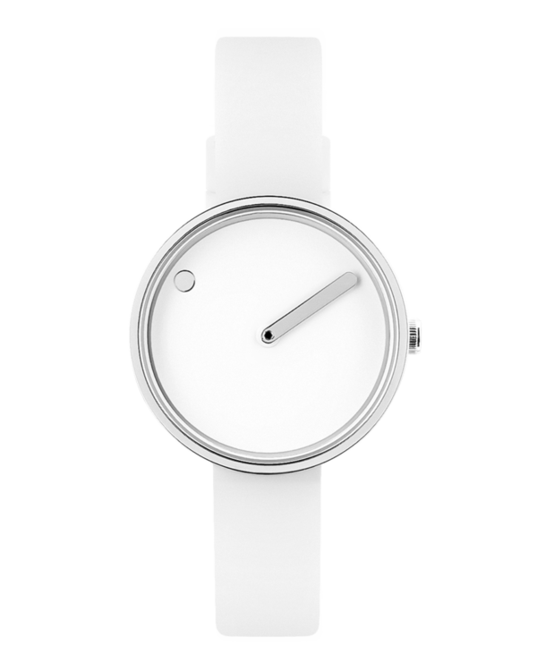 White dial / White silicone strap
