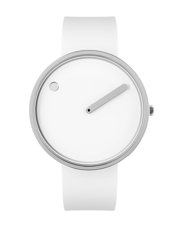 White dial / White silicone strap