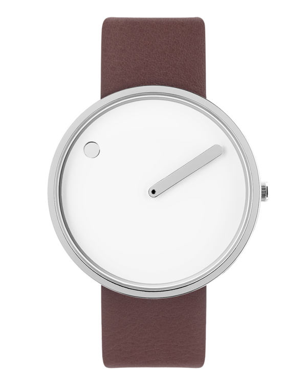 40 mm / White dial / Brown Rose leather strap