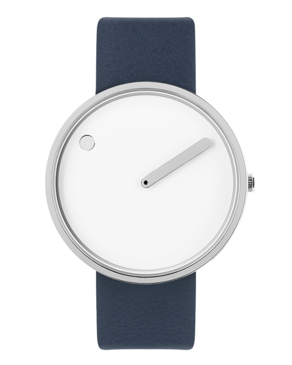 40 mm / White dial / Midnight Blue leather strap