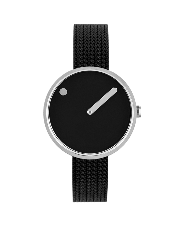 Black dial / Matt black mesh band