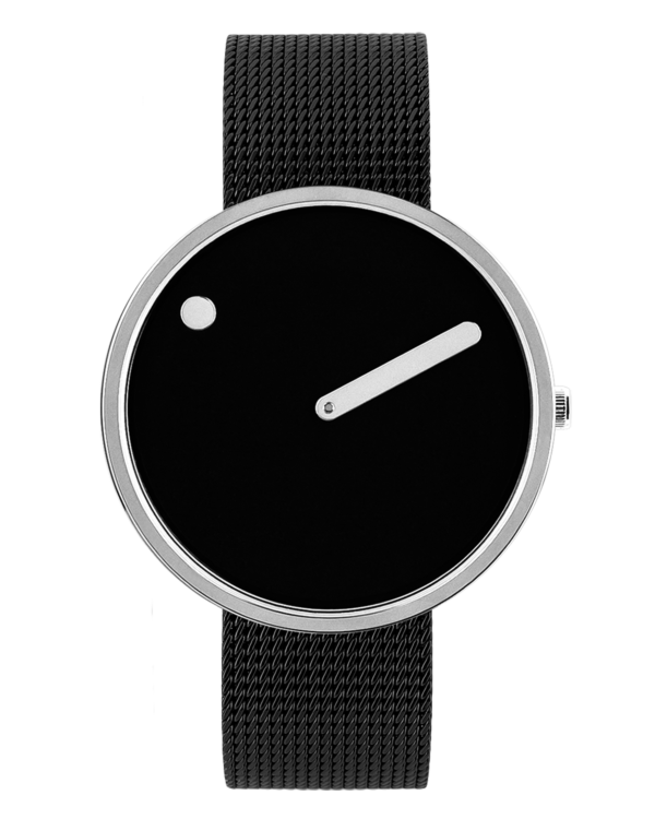 Black dial / Matt black mesh band