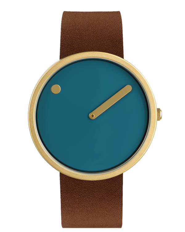 Dusty Blue dial / Chocolate Brown leather strap