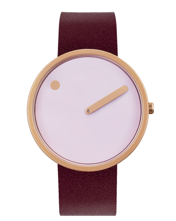 Dusty Rose Pink dial / Burgundy Red leather strap