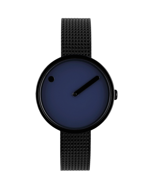 30 mm / Midnight Blue dial / Matt black mesh band