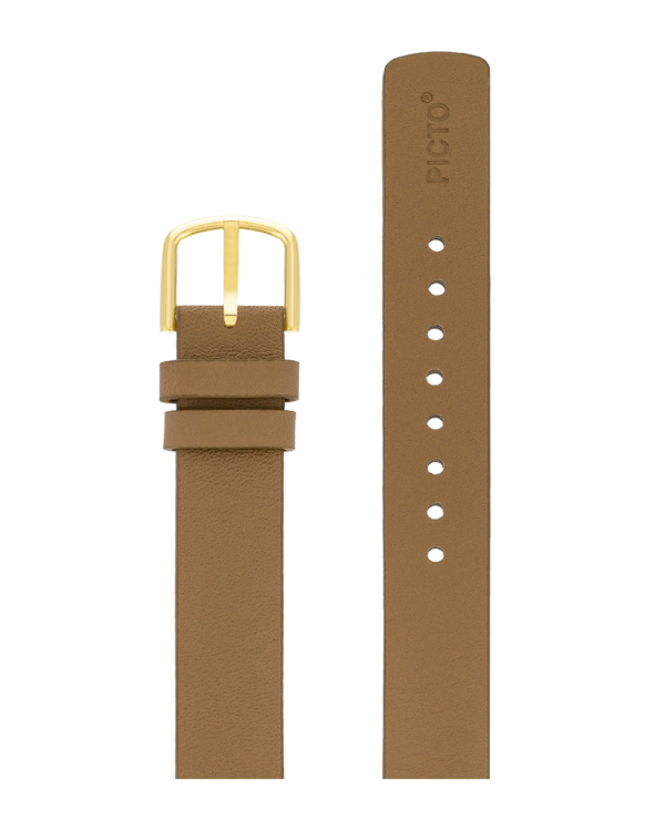 CAPPUCCINO BROWN LEATHER STRAP 14 MM