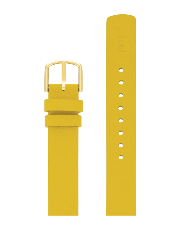 CANARY YELLOW LEATHER STRAP 14 MM