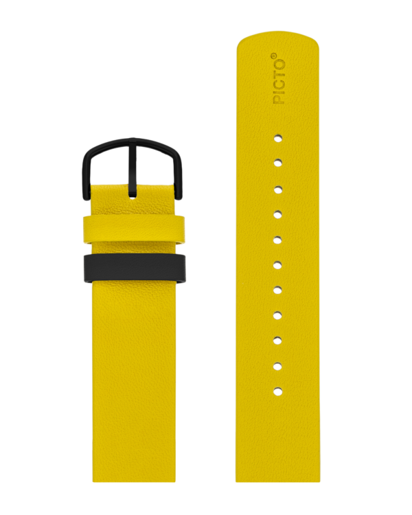 Canary yellow leather strap 20 mm