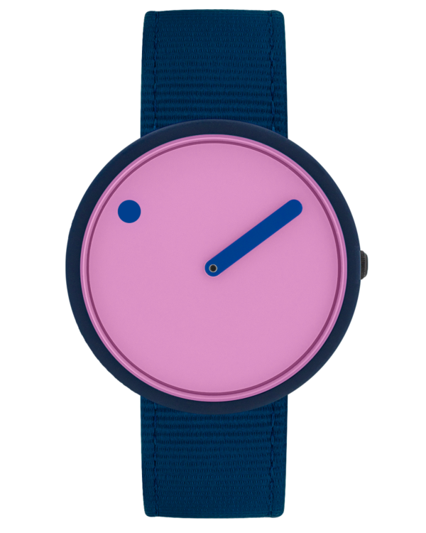 40 mm / Pink Reef dial / Navy Blue recycled strap