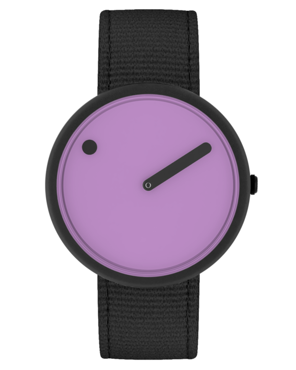 40 mm / Light Orchid dial / Manta Ray Black recycled strap