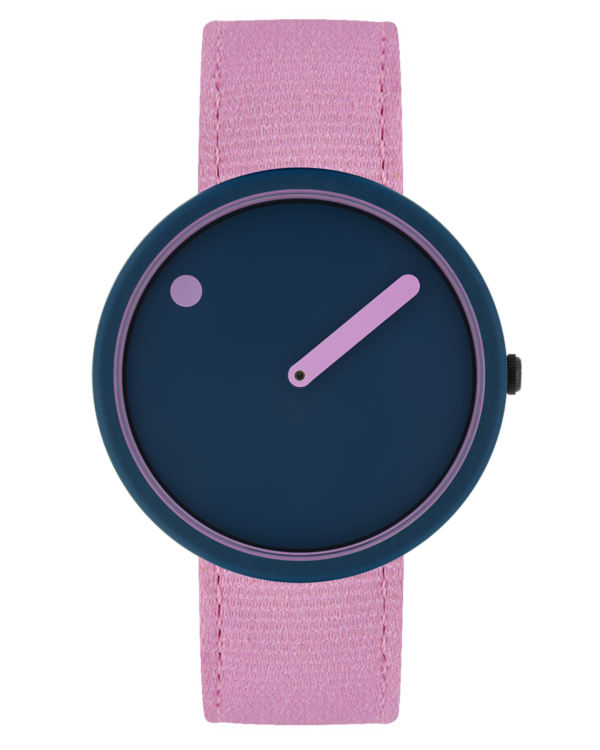 40 mm / Deep Blue and Pink Reef dial / Pink Reef recycled strap